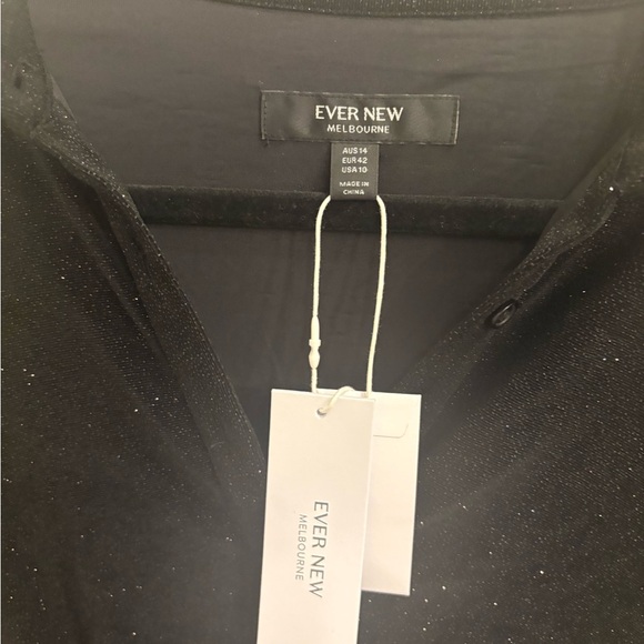 EVERNEW SPARKLE ROUCHED BLACK DRESS - Picture 3 of 9